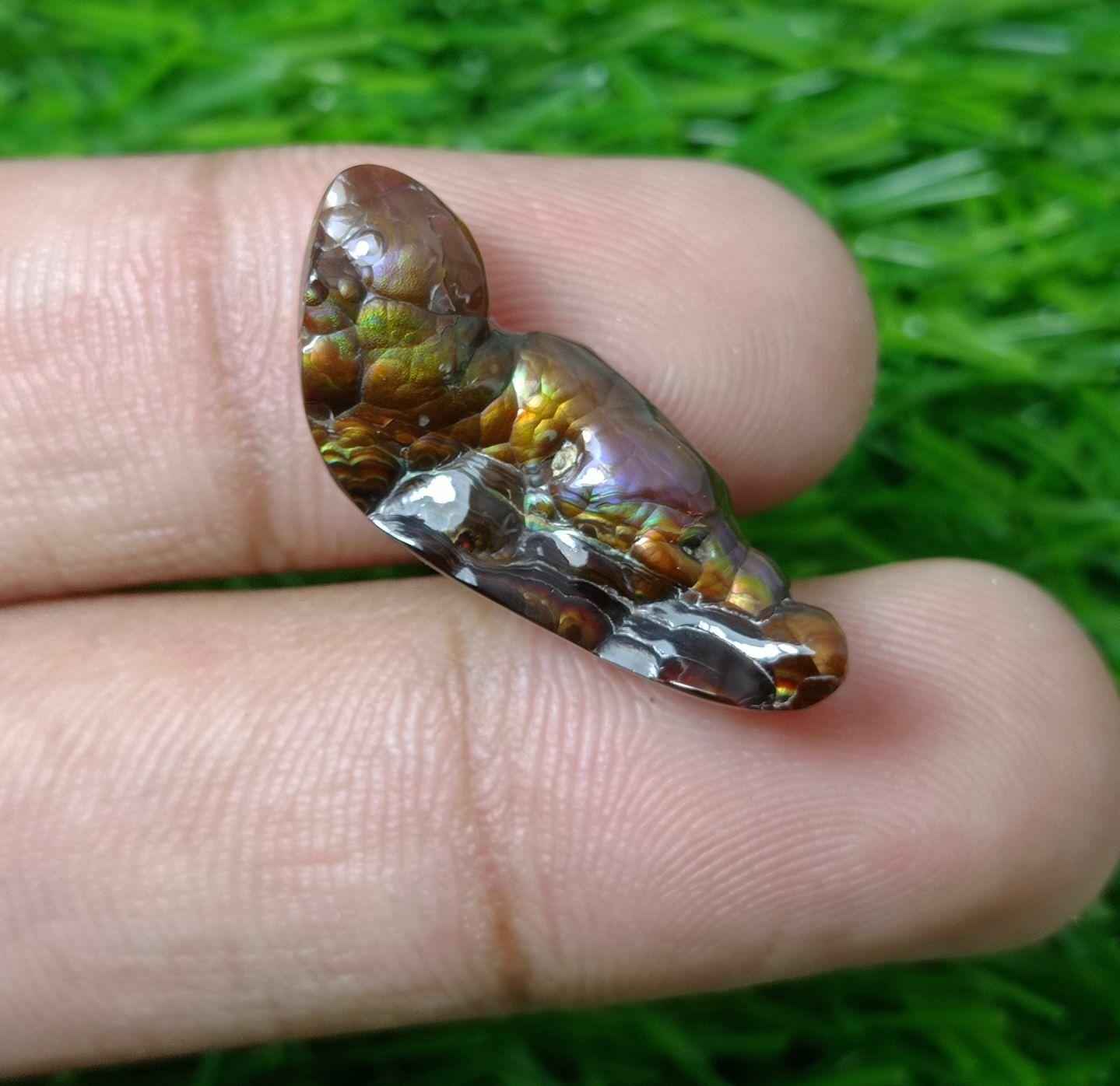 14.7ct Best Color Combination Fire Agate , Polished Fire Agate, Rare Fire agate - Fire Agate For Pendant - Dimensions-  28x11mm
