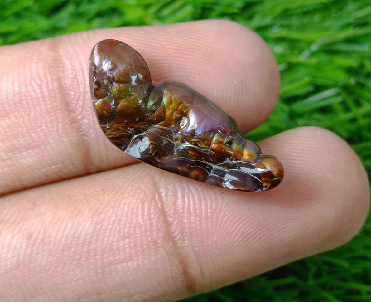 14.7ct Best Color Combination Fire Agate , Polished Fire Agate, Rare Fire agate - Fire Agate For Pendant - Dimensions-  28x11mm