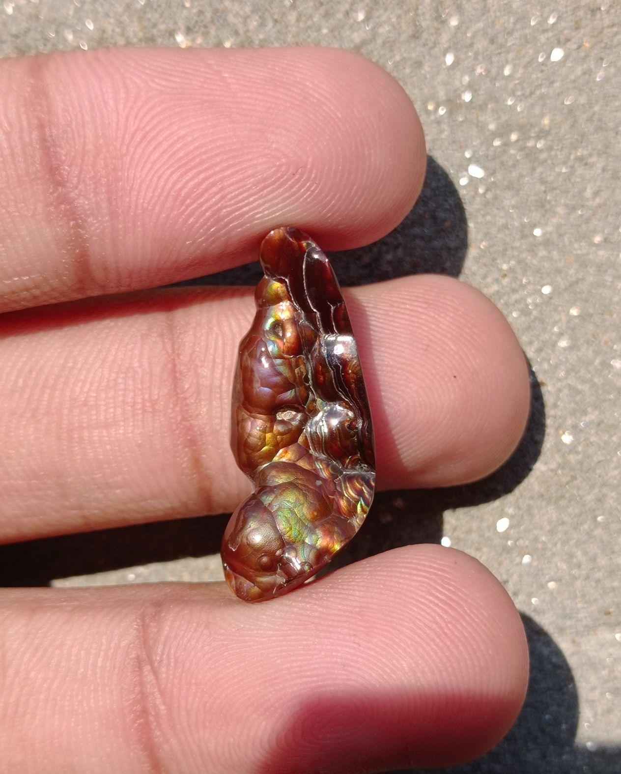 14.7ct Best Color Combination Fire Agate , Polished Fire Agate, Rare Fire agate - Fire Agate For Pendant - Dimensions-  28x11mm