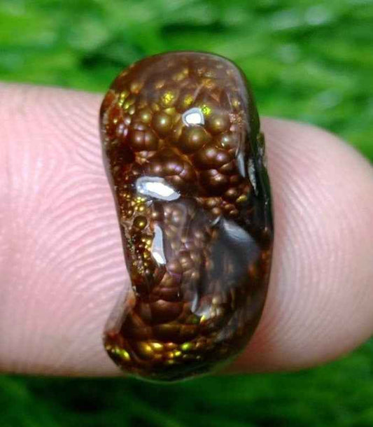 10.7ct Natural Curved Mexican Fire Agate, Rare Gemstone than Diamonds, Bubbly Fire Agate, Dimensions-19x11mm