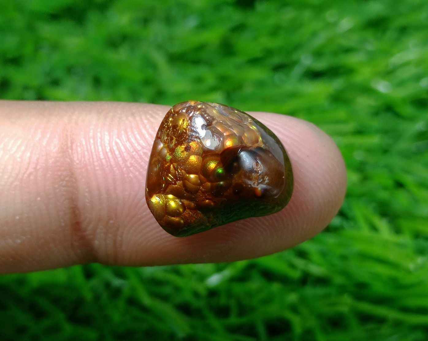 8.5ct Rare Fire Agate, Yellow Bubbly Fire Agate - Fire Agate AZ, Perfect gemstone Gift,  Dimensions -  14x13  mm