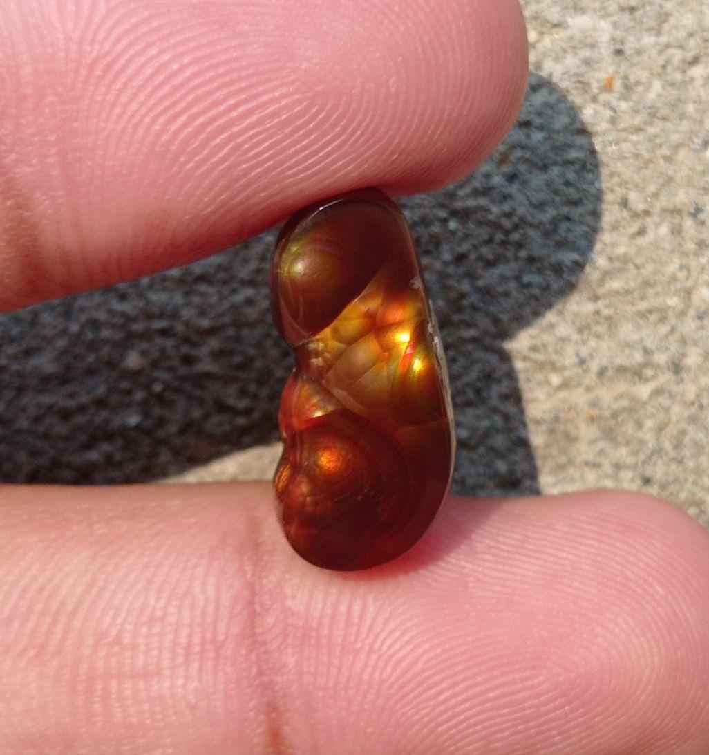 8.95ct Natural Fire Agate from Mexico ,Rare Gemstone than Diamonds - Perfect gemstone Gift, Dimensions -  20x10 mm