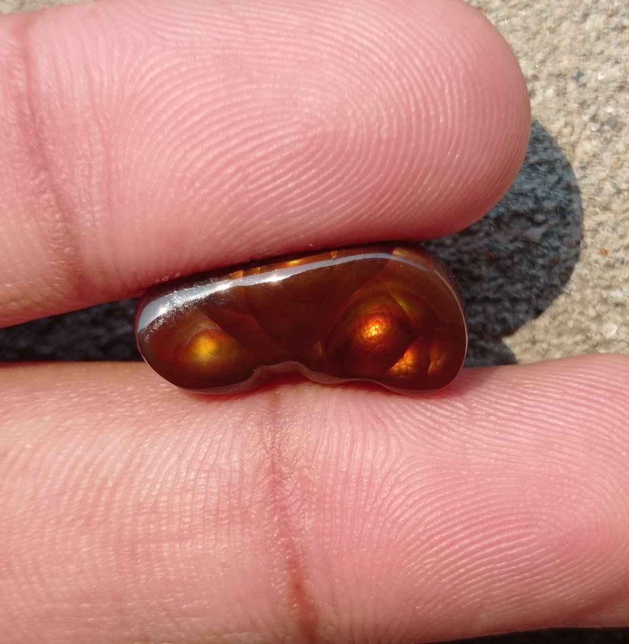 8.95ct Natural Fire Agate from Mexico ,Rare Gemstone than Diamonds - Perfect gemstone Gift, Dimensions -  20x10 mm