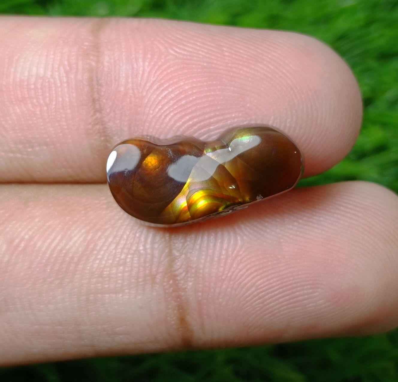 8.95ct Natural Fire Agate from Mexico ,Rare Gemstone than Diamonds - Perfect gemstone Gift, Dimensions -  20x10 mm