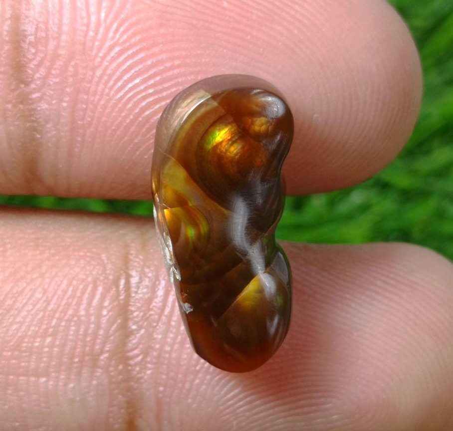 8.95ct Natural Fire Agate from Mexico ,Rare Gemstone than Diamonds - Perfect gemstone Gift, Dimensions -  20x10 mm