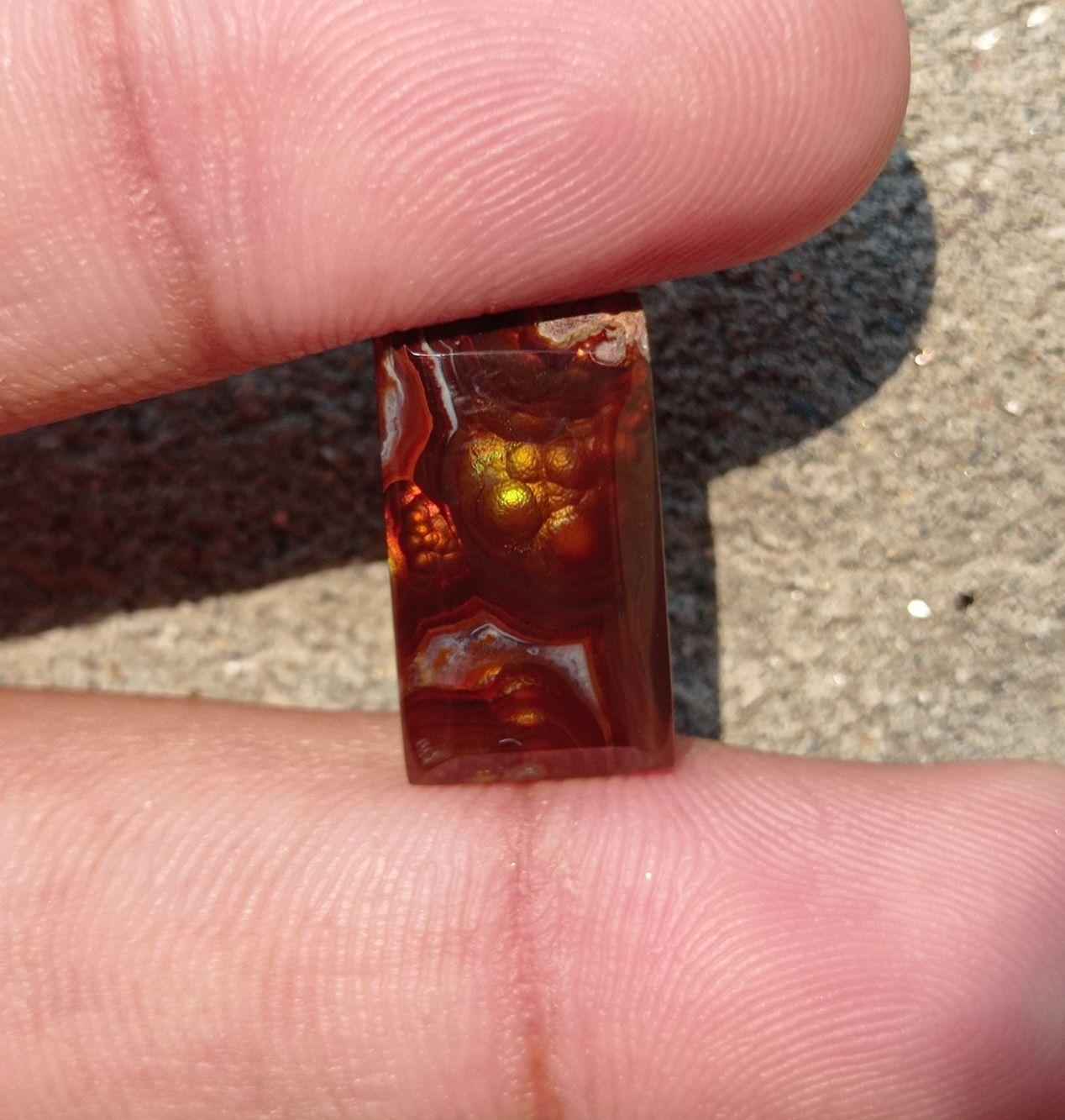 12ct Faceted Mexican Fire Agate,  Rare Fire Agate - Perfect gemstone Gift, Rare Gemstone than Diamonds, Dimensions - 19x10 mm