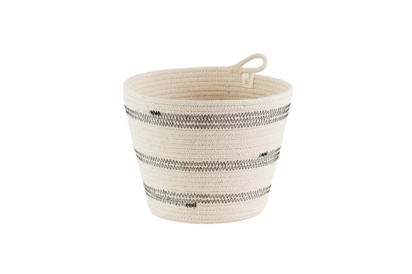 Planter Basket Stitched Black & White