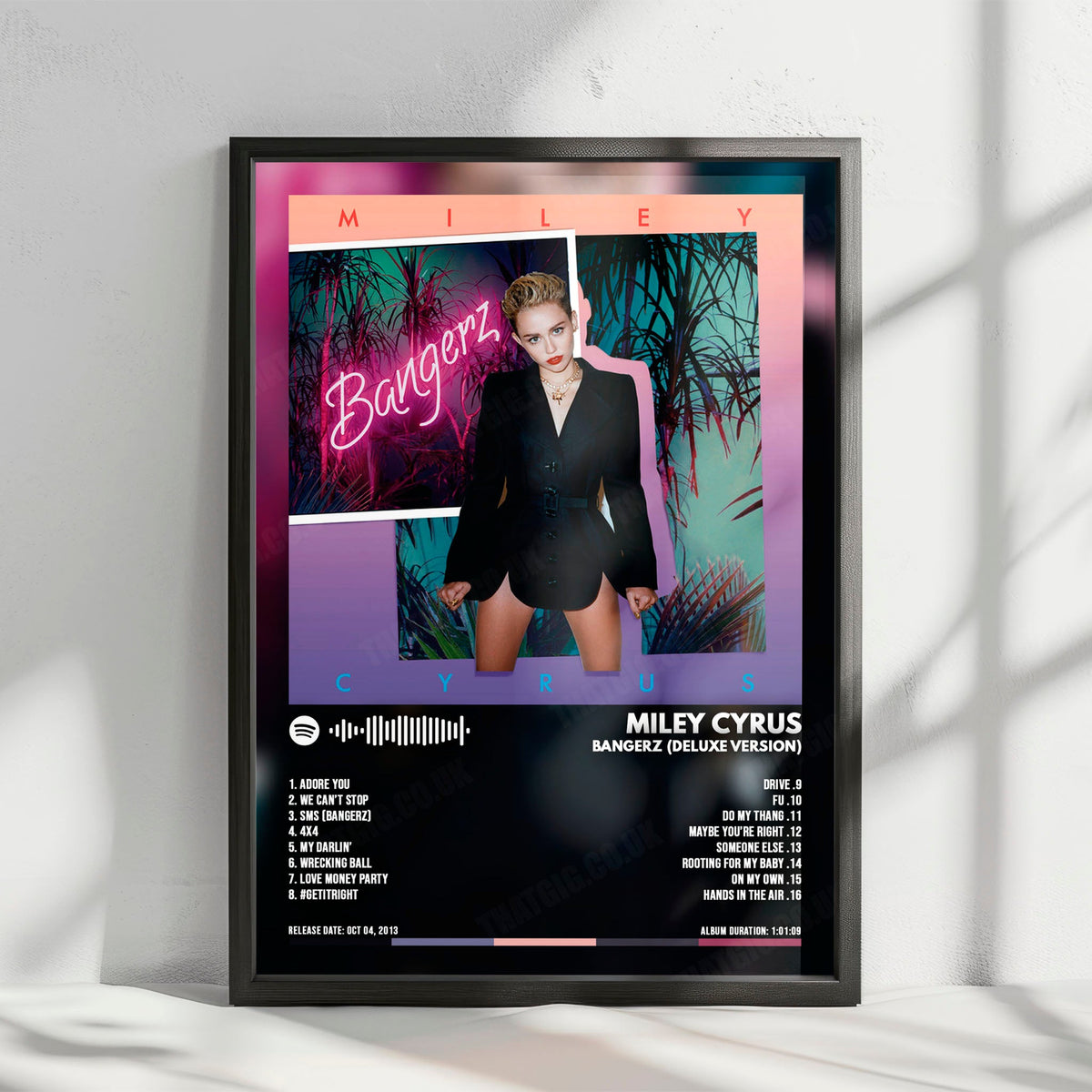 Miley Cyrus "Bangerz (Deluxe Version)" Album Cover Poster - with Complete Tracklist