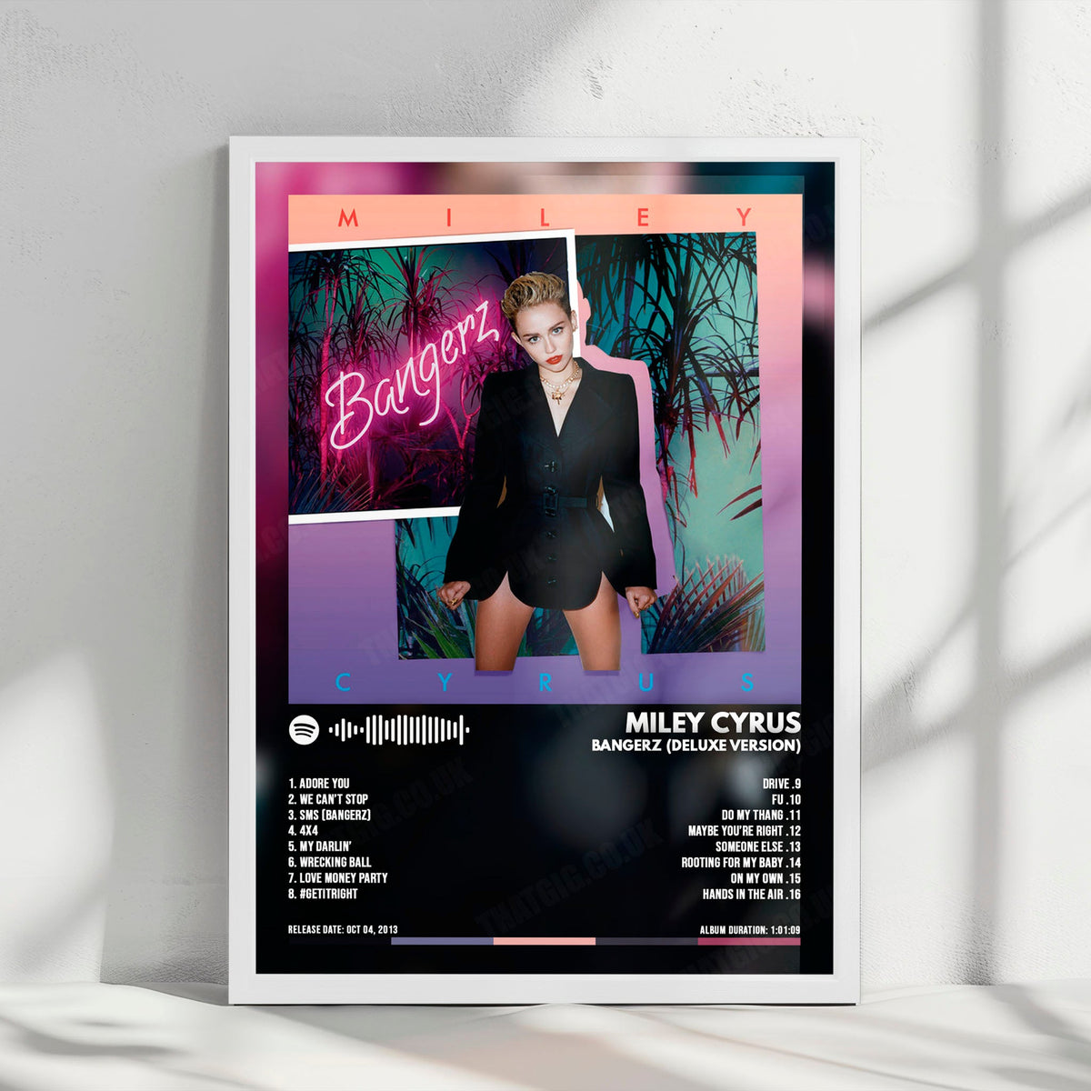 Miley Cyrus "Bangerz (Deluxe Version)" Album Cover Poster - with Complete Tracklist