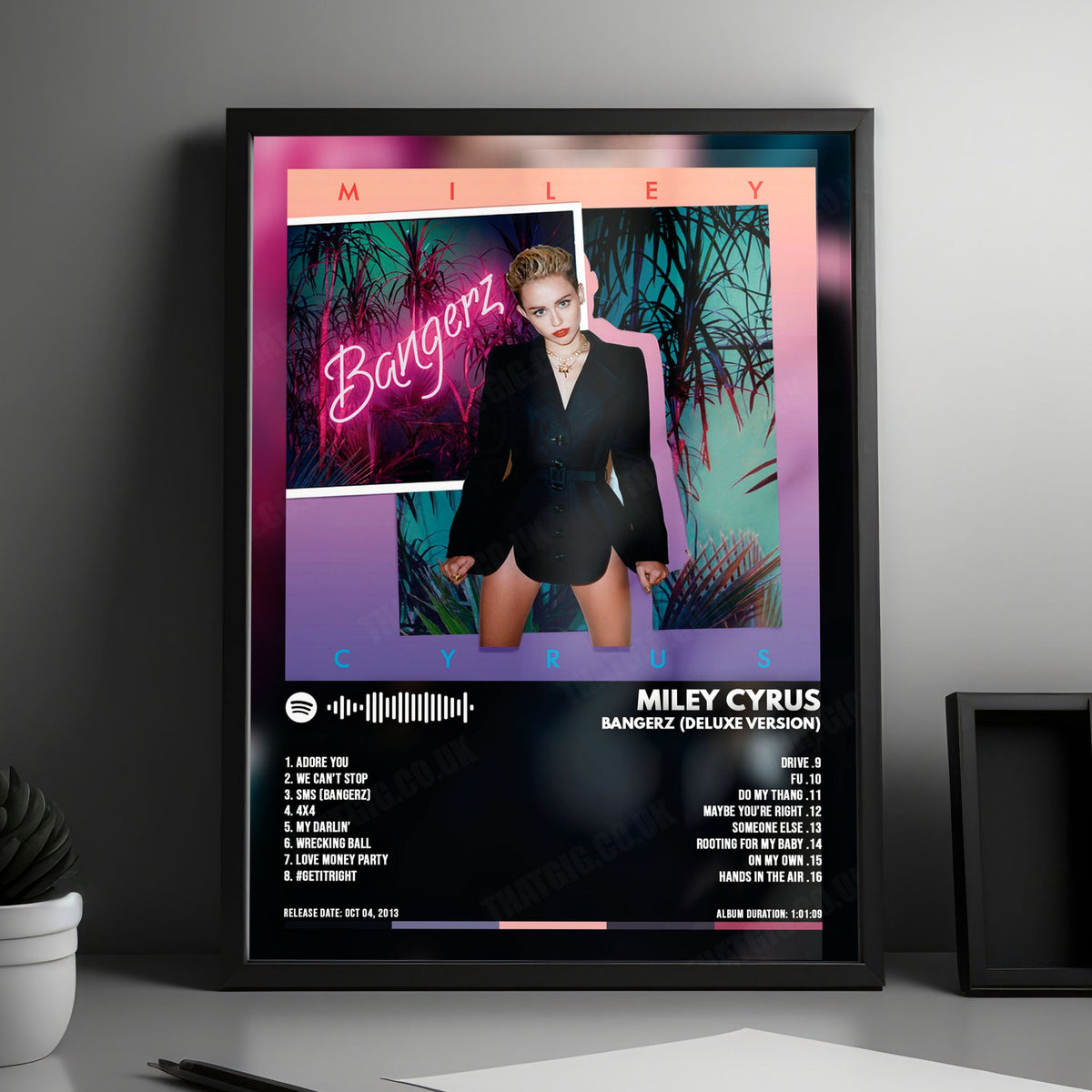 Miley Cyrus "Bangerz (Deluxe Version)" Album Cover Poster - with Complete Tracklist