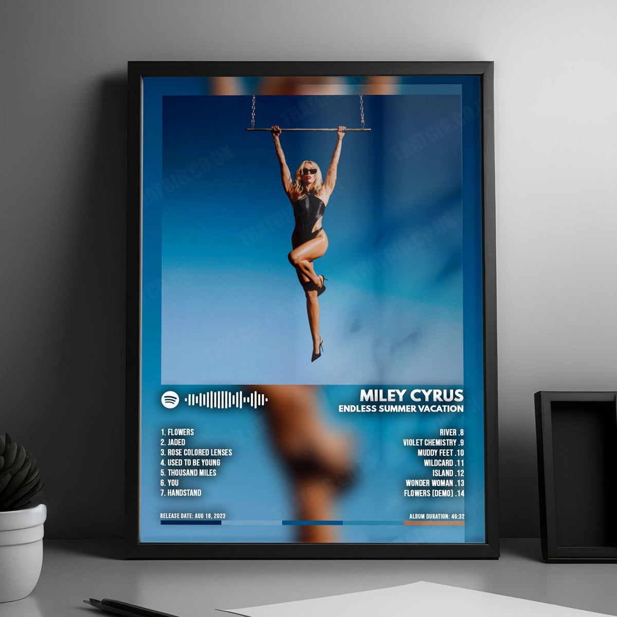 Miley Cyrus "Endless Summer Vacation" Album Cover Poster - with Complete Tracklist