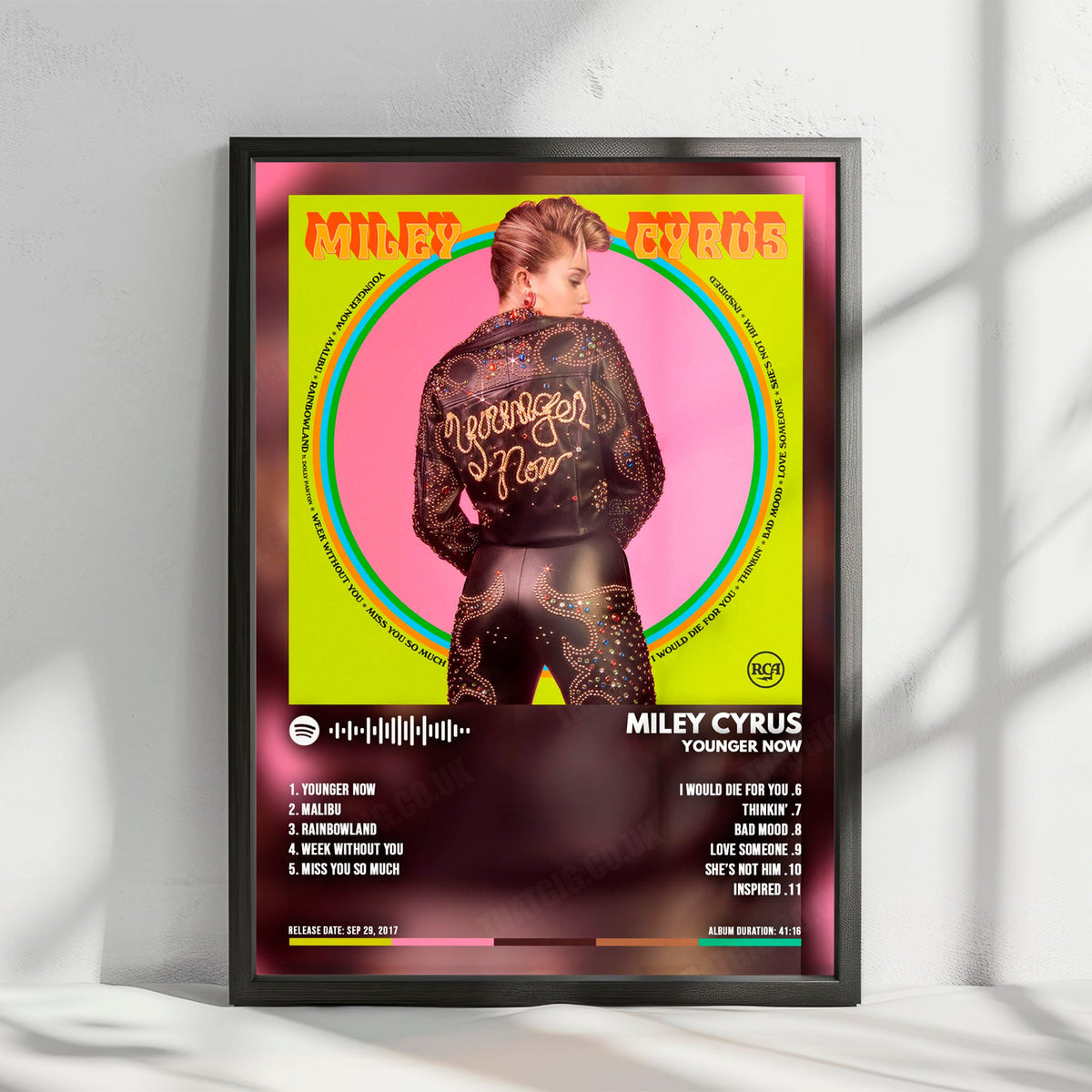 Miley Cyrus "Younger Now" Album Cover Poster - with Complete Tracklist