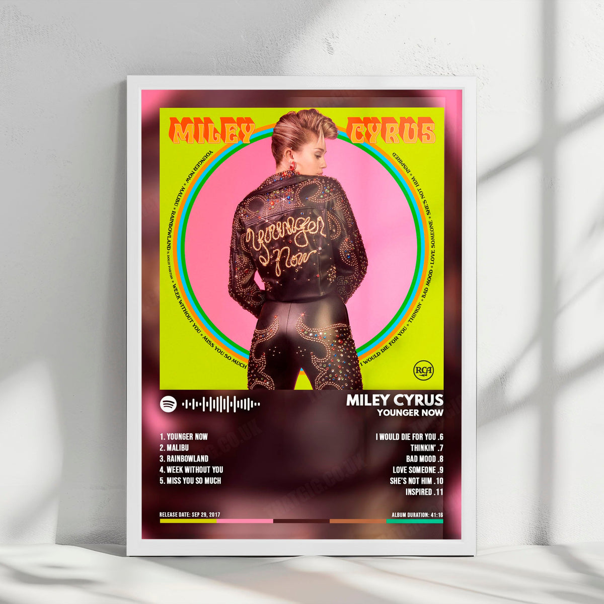 Miley Cyrus "Younger Now" Album Cover Poster - with Complete Tracklist