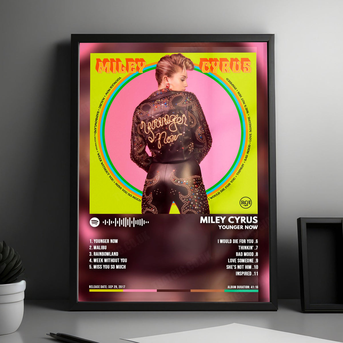 Miley Cyrus "Younger Now" Album Cover Poster - with Complete Tracklist