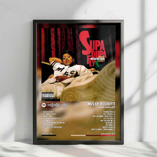 Missy Elliott "Supa Dupa Fly" Album Cover Poster - with Complete Tracklist