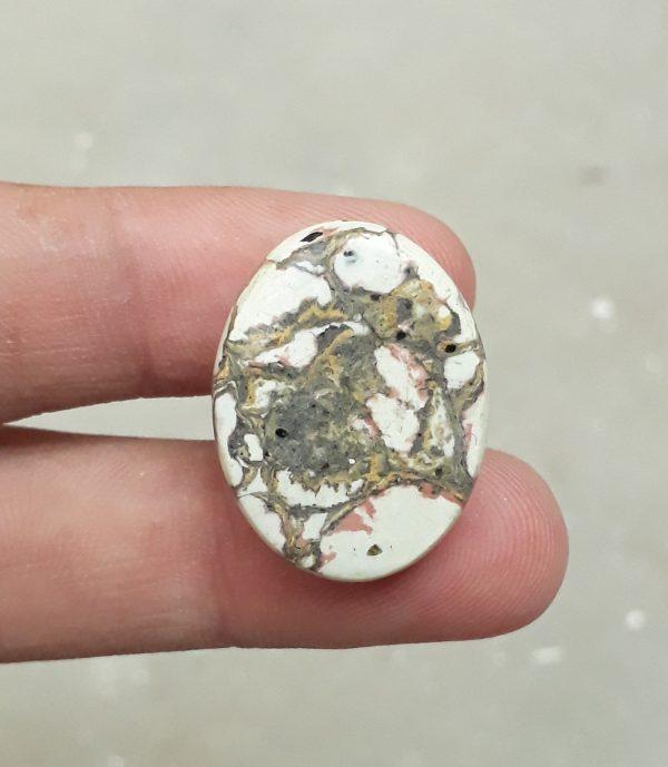 33.4ct Jasper - White Jasper Cabochon - 26x20mm