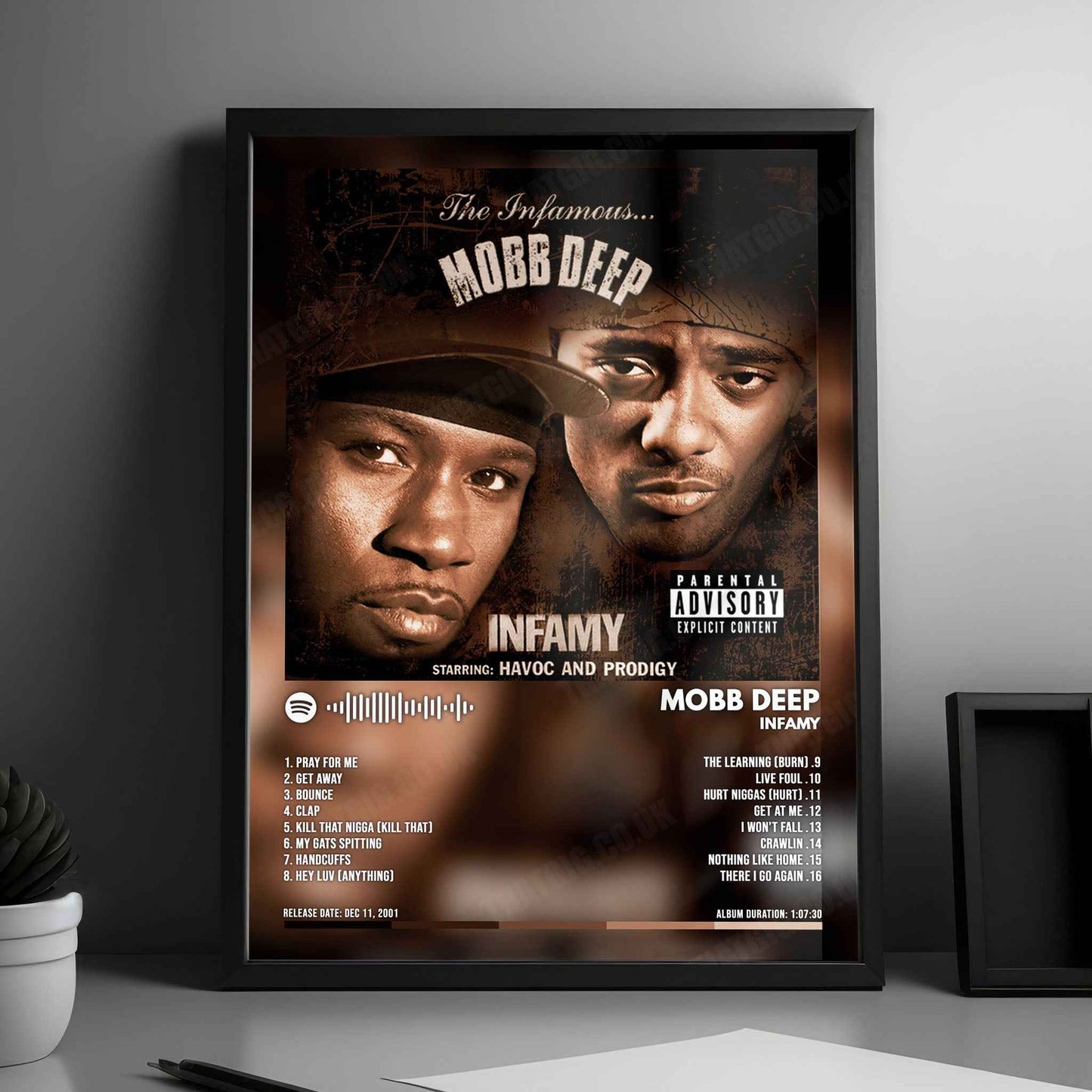 Mobb Deep "Infamy" Album Cover Poster - with Complete Tracklist