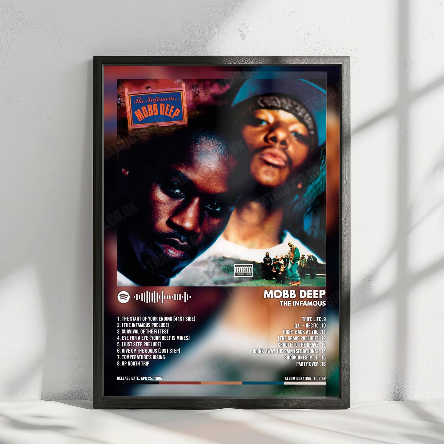 Mobb Deep "The Infamous" Album Cover Poster - with Complete Tracklist