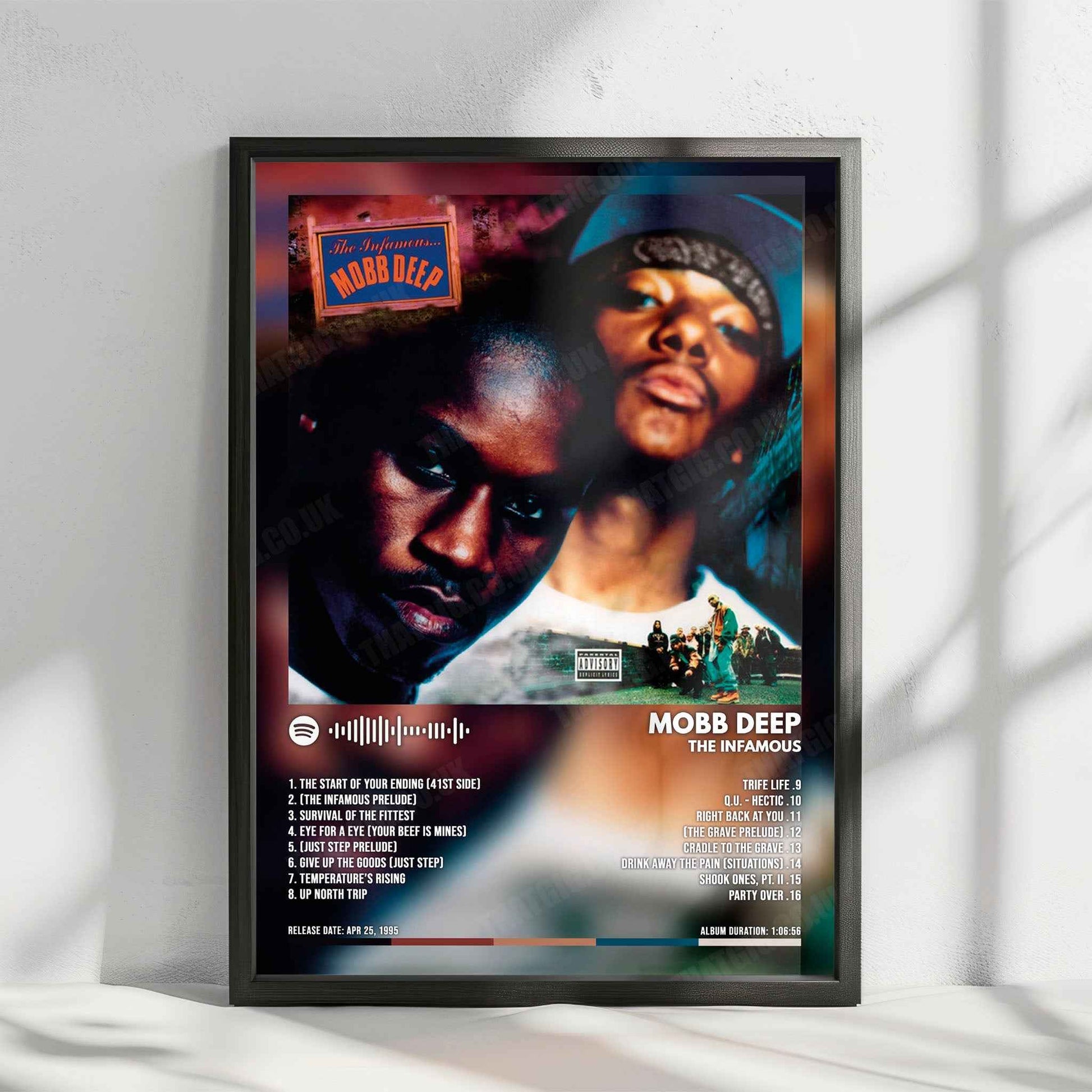 Mobb Deep "The Infamous" Album Cover Poster - with Complete Tracklist