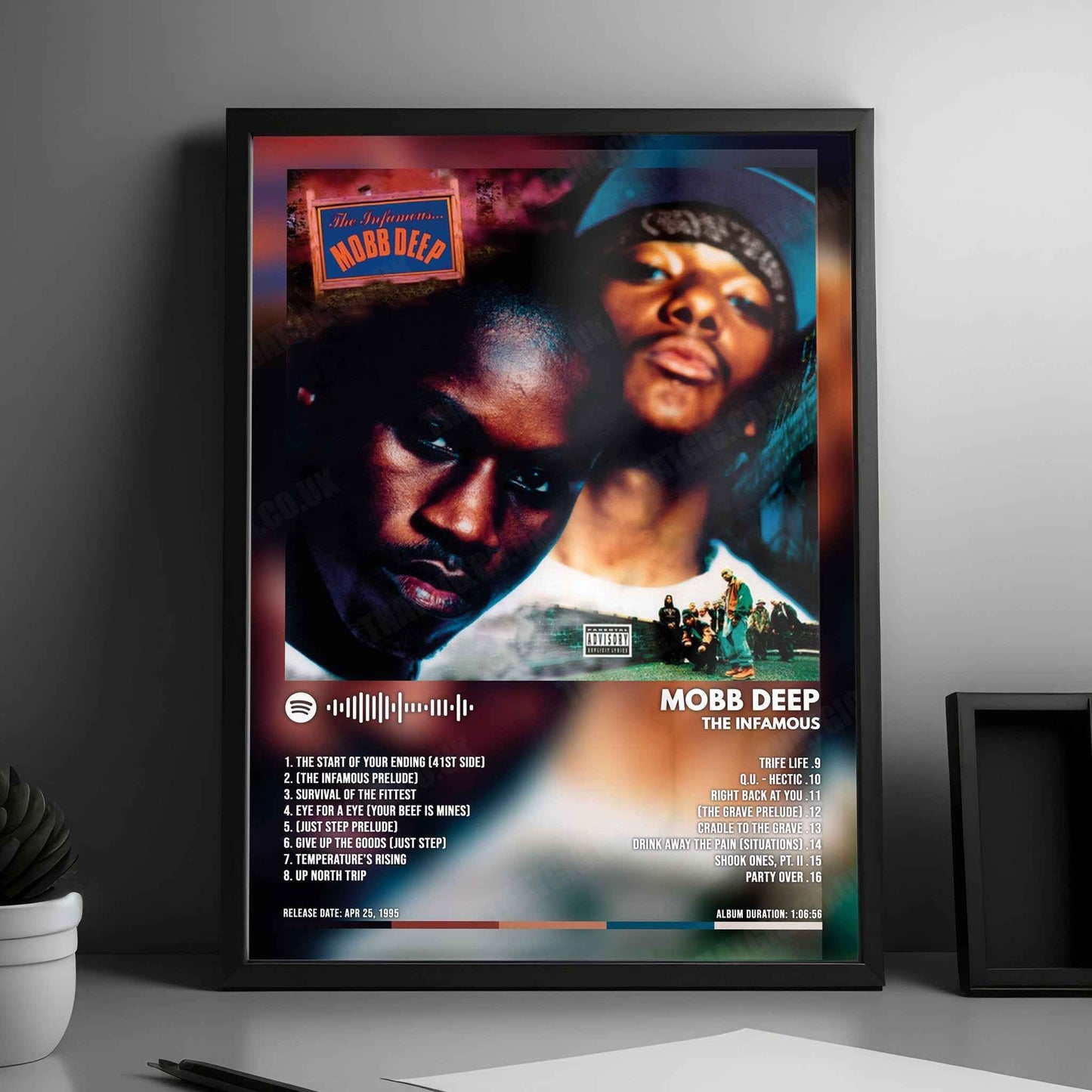 Mobb Deep "The Infamous" Album Cover Poster - with Complete Tracklist
