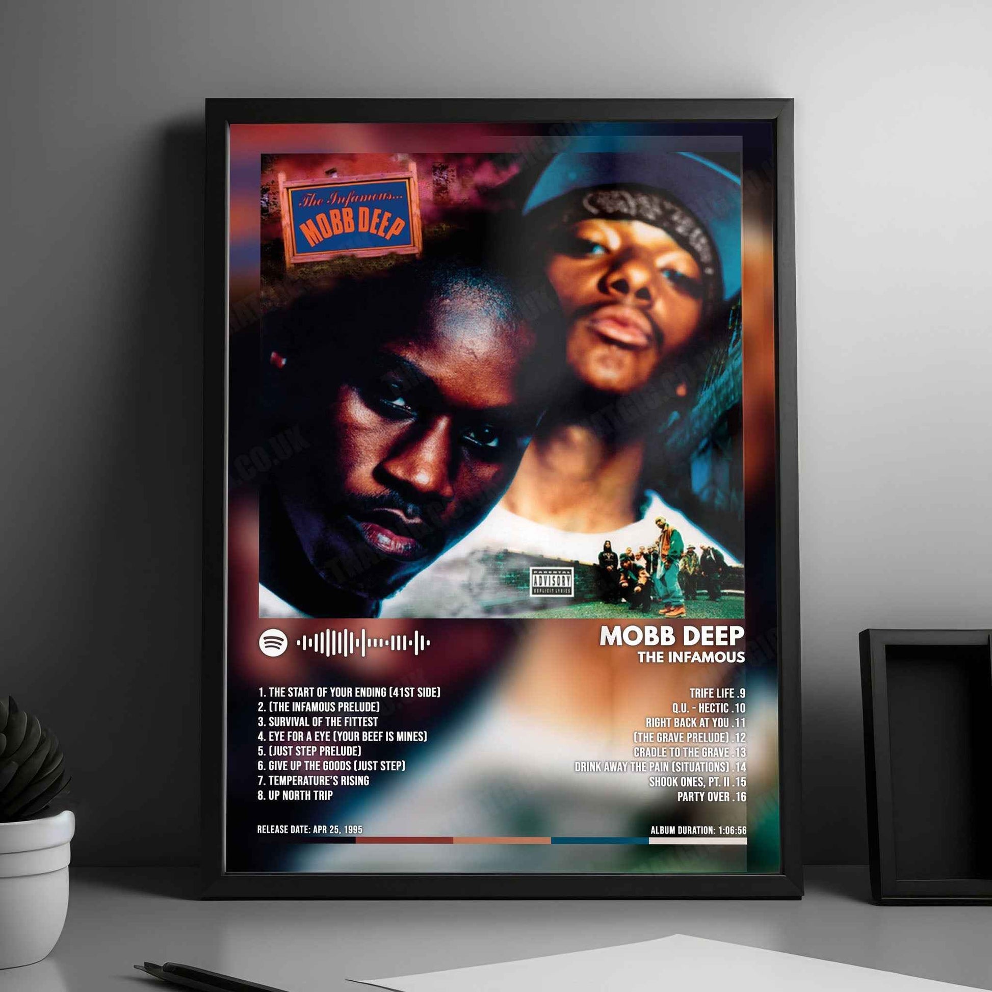 Mobb Deep "The Infamous" Album Cover Poster - with Complete Tracklist