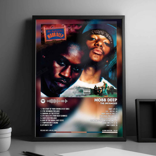 Mobb Deep "The Infamous" Album Cover Poster - with Complete Tracklist