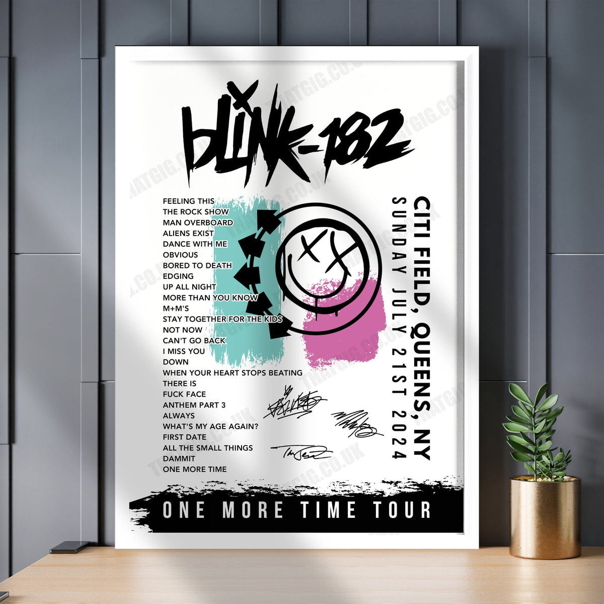 Blink-182 Setlist Poster - Citi Field, New York - July 21st 2024