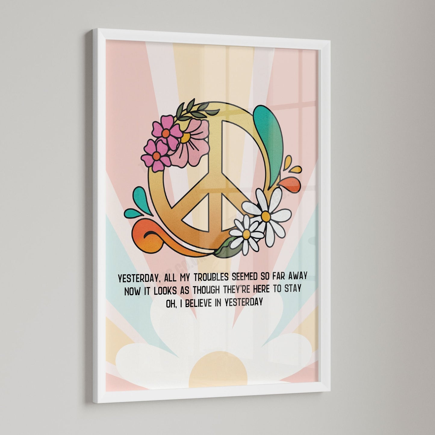 The Beatles - Lyric Print Art - Yesterday