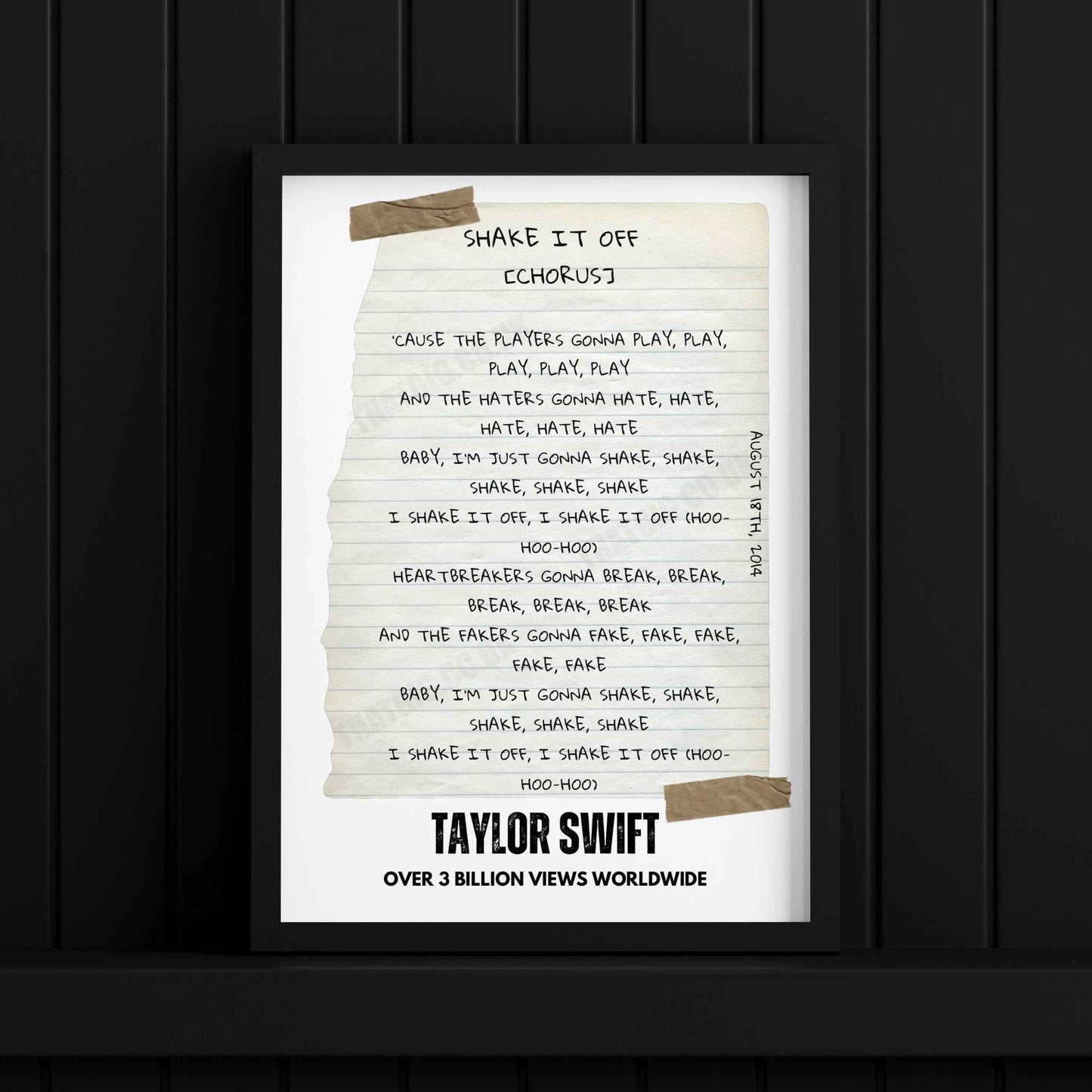 Taylor Swift "Shake It Off" Lyric Poster