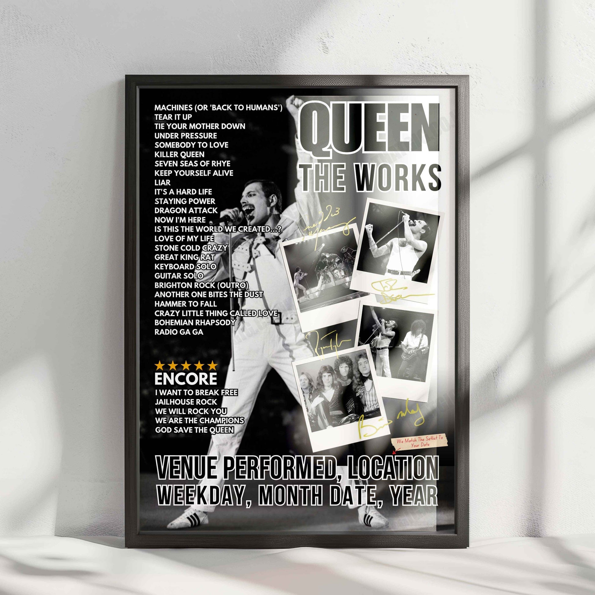 Queen Setlist Poster - Sports & Entertainment Centre, Melbourne - April 20th, 1985