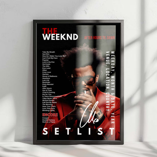 The Weeknd Setlist Poster - Allegiant Stadium, Las Vegas - July 5th, 2025