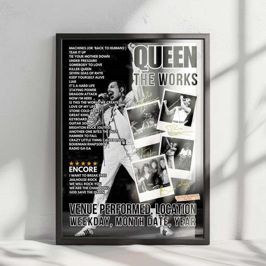 Queen Setlist Poster - Palasport di San Siro, Milan - September 14th, 1984