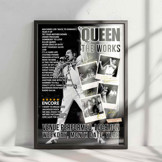 Queen Setlist Poster - Hanns-Martin-Schleyer-Halle, Stuttgart - September 27th, 1984