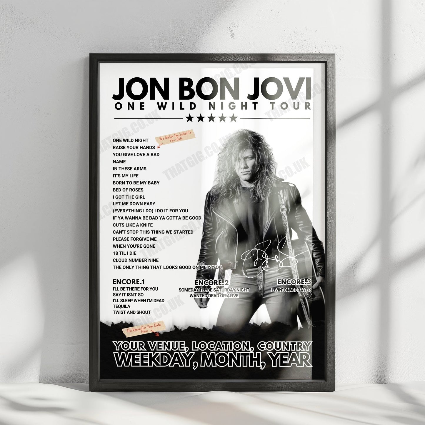 Bon Jovi Setlist Poster - Amalie Arena, Tampa - April 15th, 2022