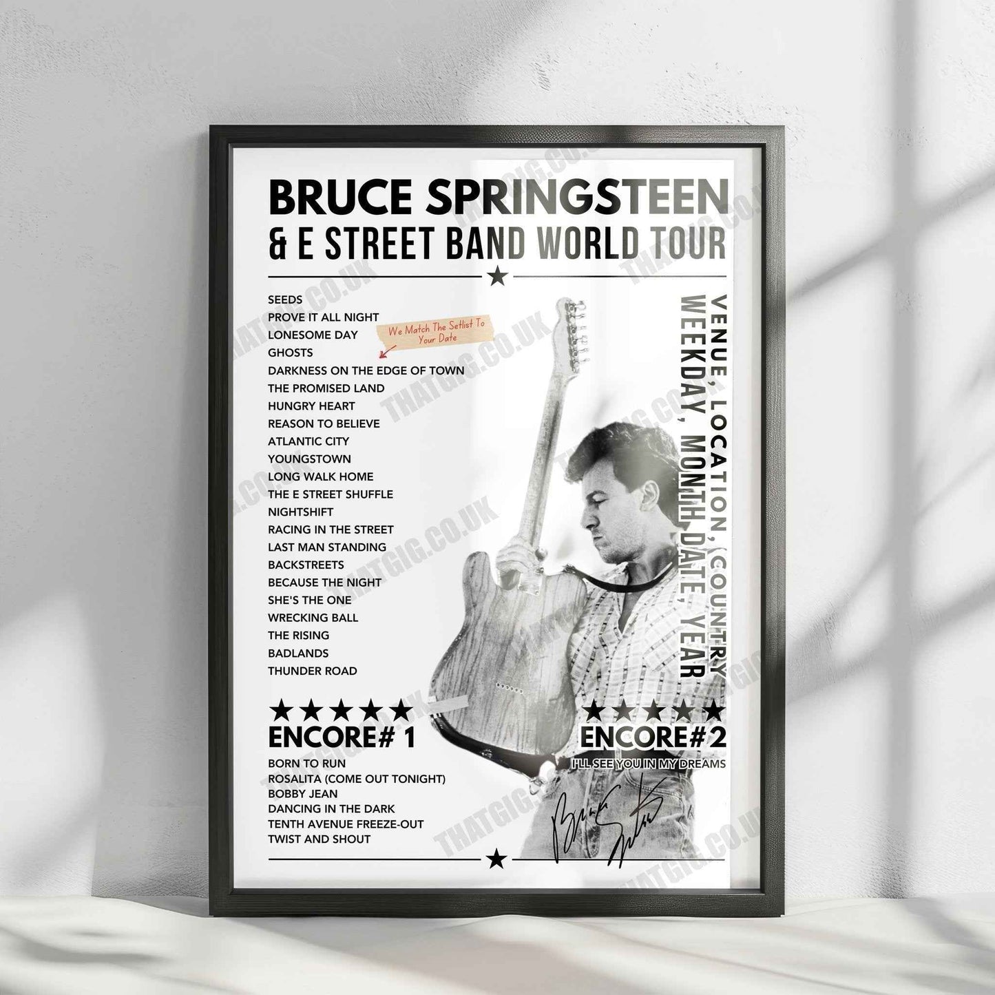 Bruce Springsteen Setlist Poster - Scotiabank Arena, Toronto - November 3rd, 2024