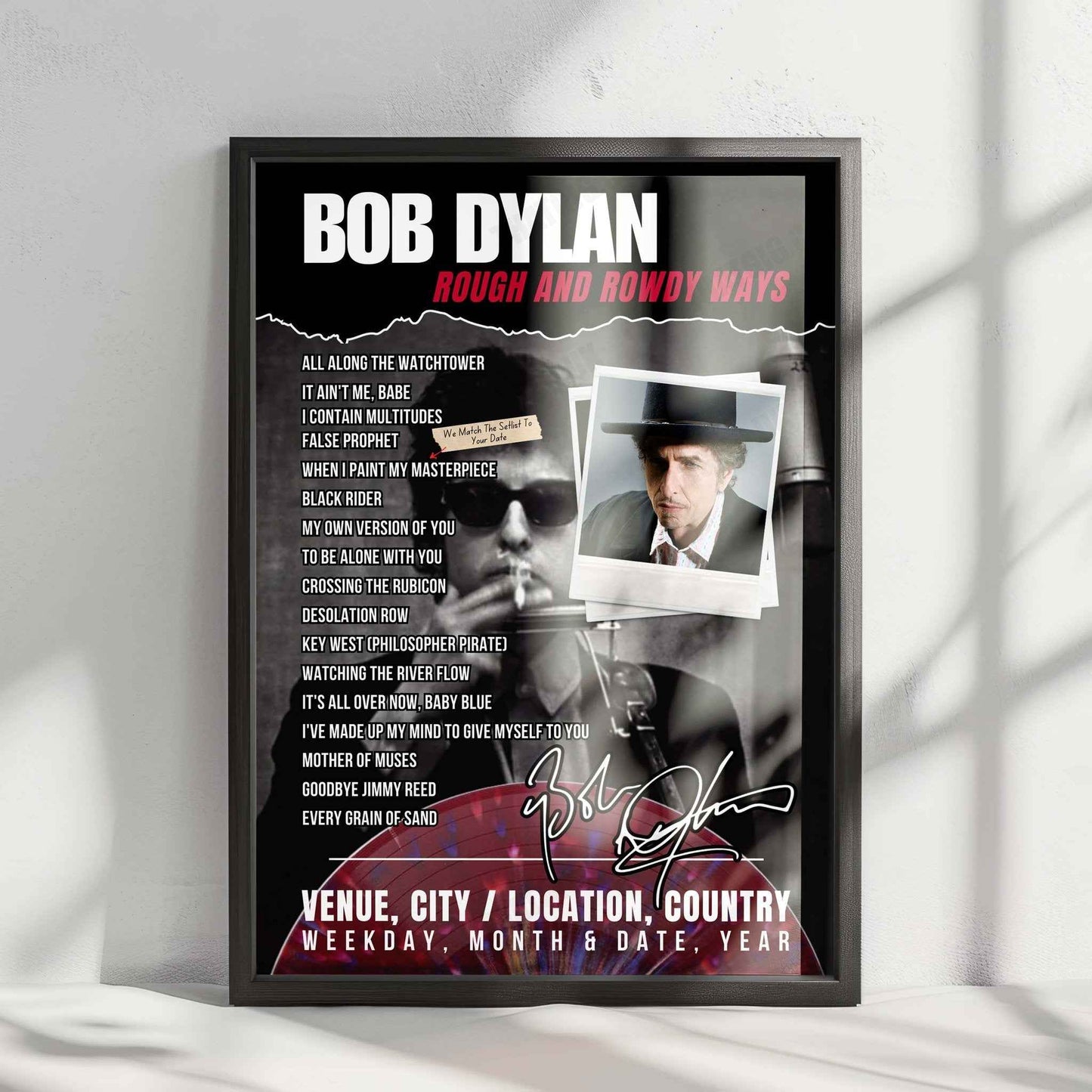 Bob Dylan Setlist Poster - Embassy Theatre, Fort Wayne - April 12th, 2025