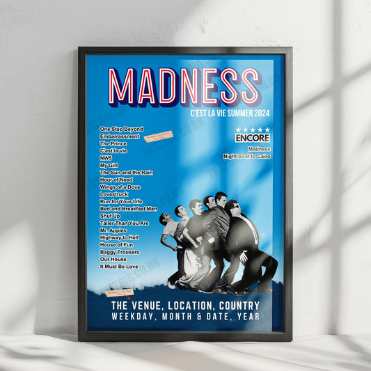 Madness Setlist Poster - The O2 Arena London - December 15th, 2023