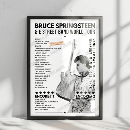 Bruce Springsteen Setlist Poster - Pechanga Arena, San Diego, USA - March 25th, 2024