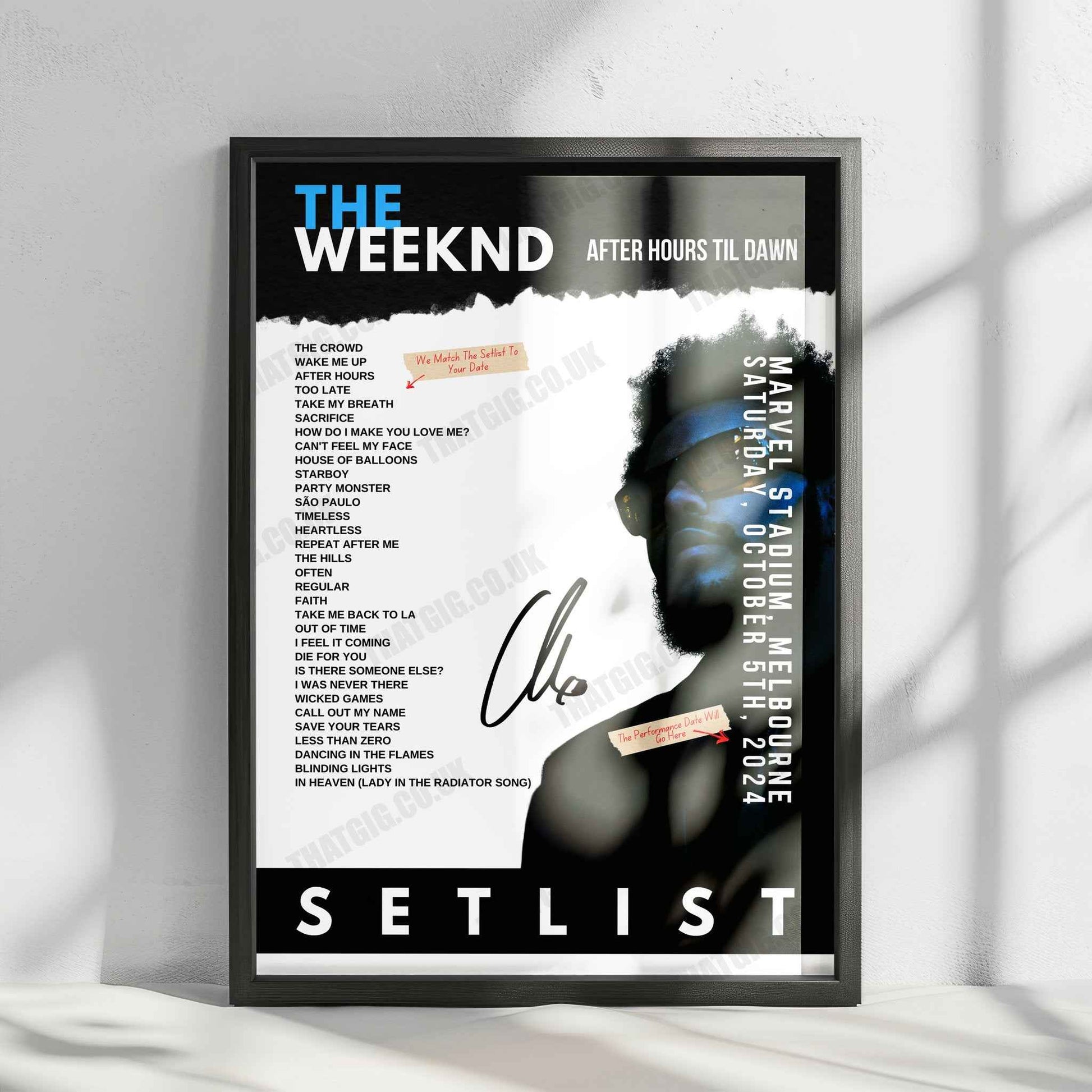 The Weeknd Setlist Poster - Allianz Parque São Paulo - October 10th, 2023