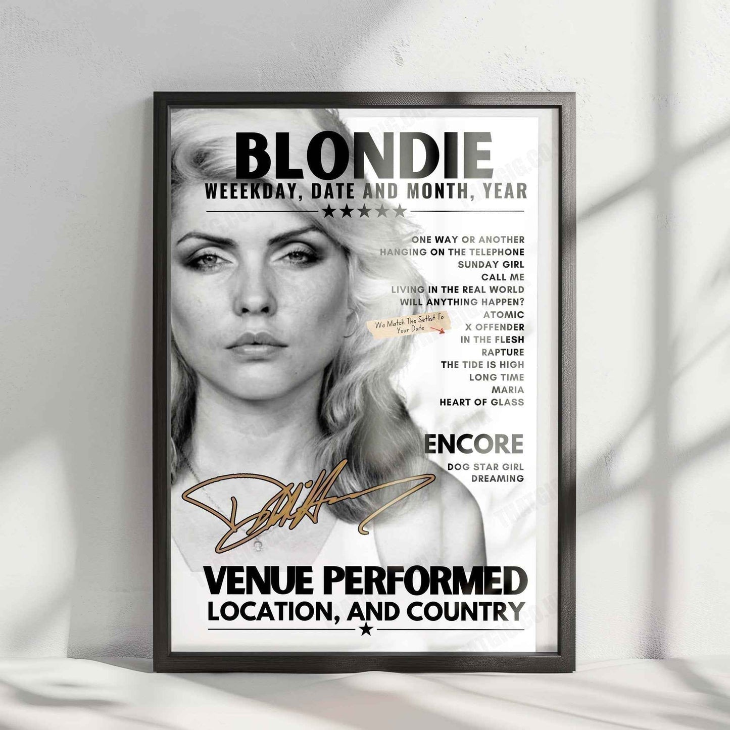 Blondie Setlist Poster - The Chicago Theatre, USA - August 27th, 2022