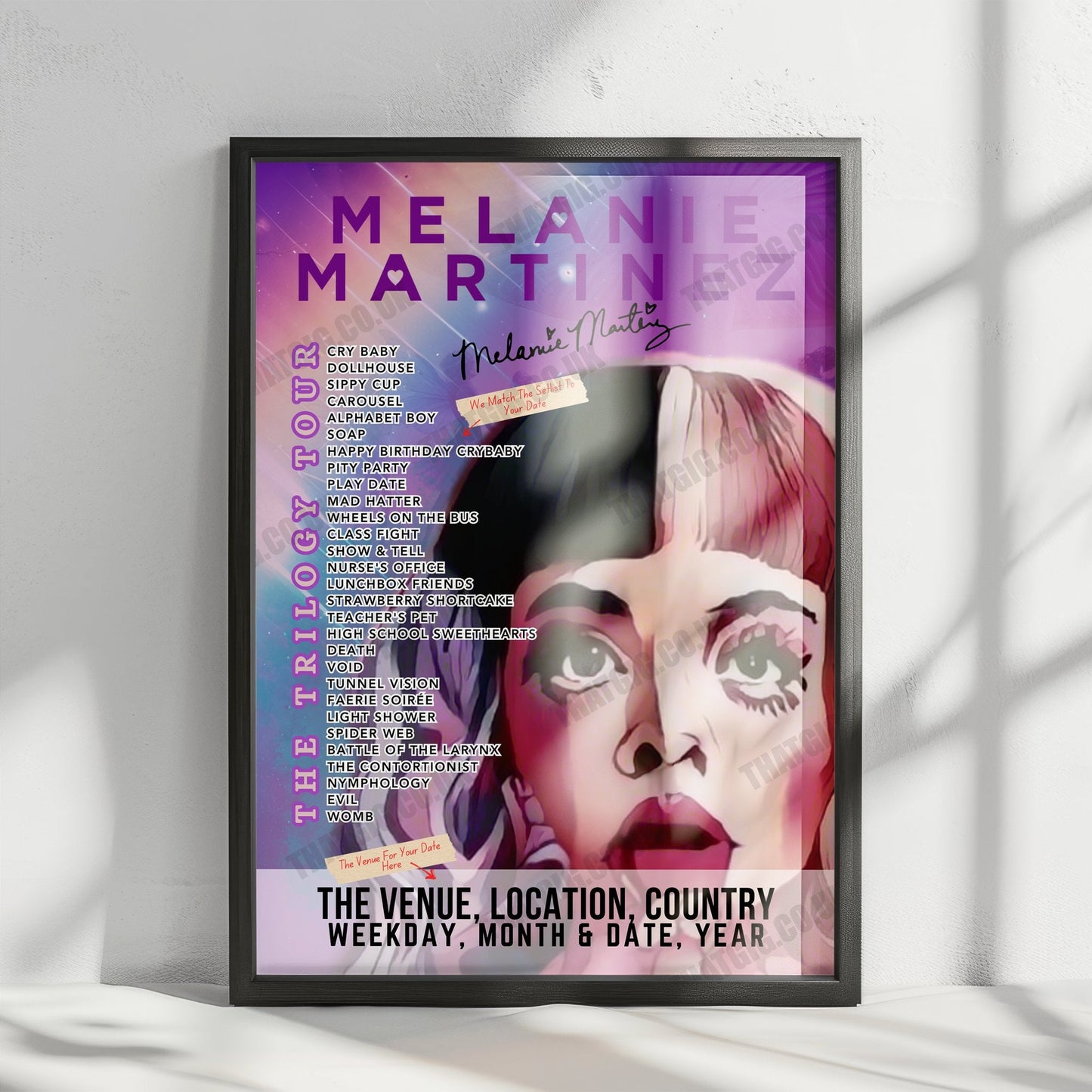 Melanie Martinez Setlist Poster - Ziggo Dome, Amsterdam - October 1st, 2024