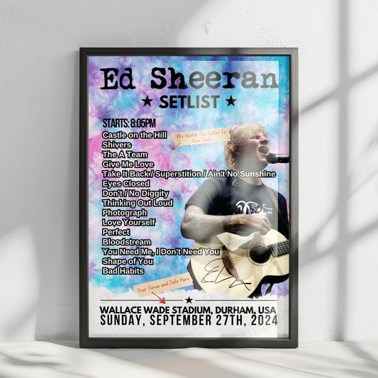 Ed Sheeran Setlist Poster - Etihad Stadium - June 9th, 2022