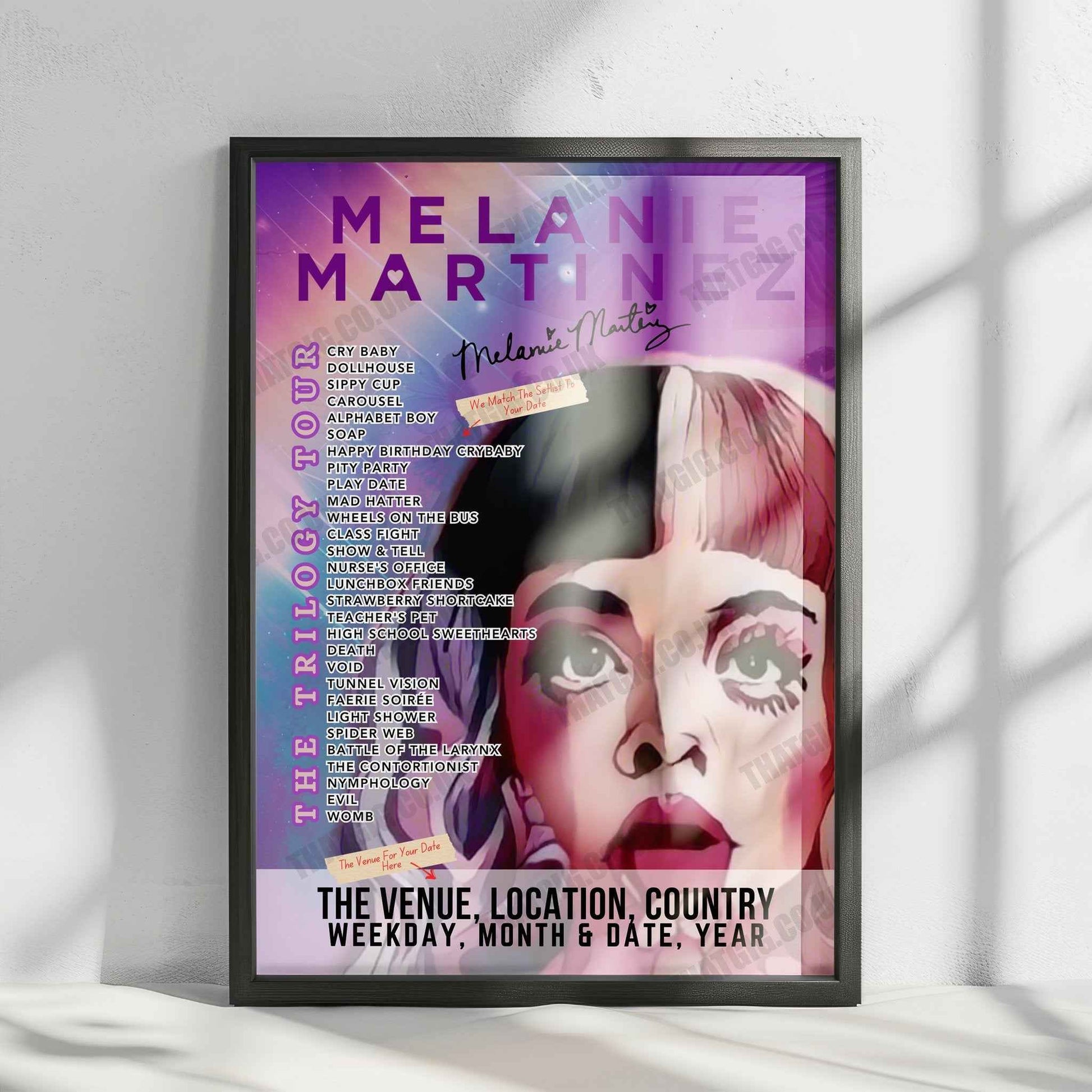 Melanie Martinez Setlist Poster - Little Caesars Arena Detroit - June 14th, 2024