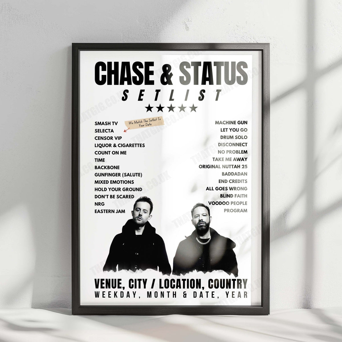 Chase & Status Setlist Poster - Venice Beach, Venice, CA, USA - December 1st, 2024