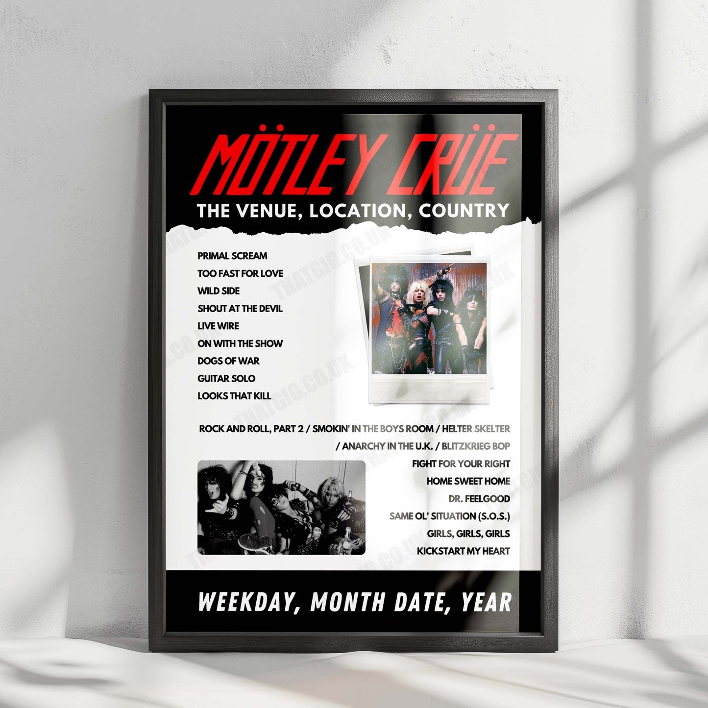 Mötley Crüe Setlist Poster - Troubadour, West Hollywood - October 7th, 2024