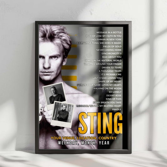 Sting Setlist Poster - Etihad Arena, Abu Dhabi - April 3rd, 2025
