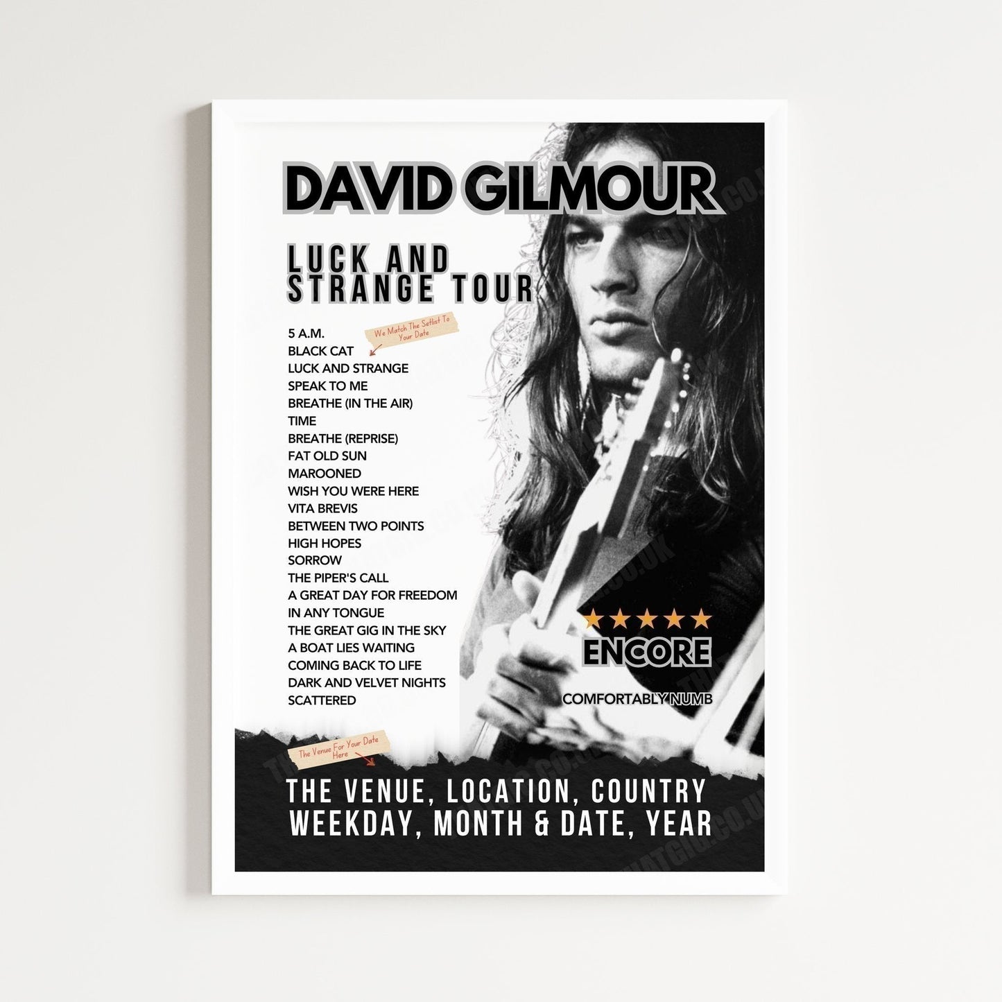 David Gilmour Setlist Poster - Circo Massimo, Rome, Italy - October 3rd, 2024