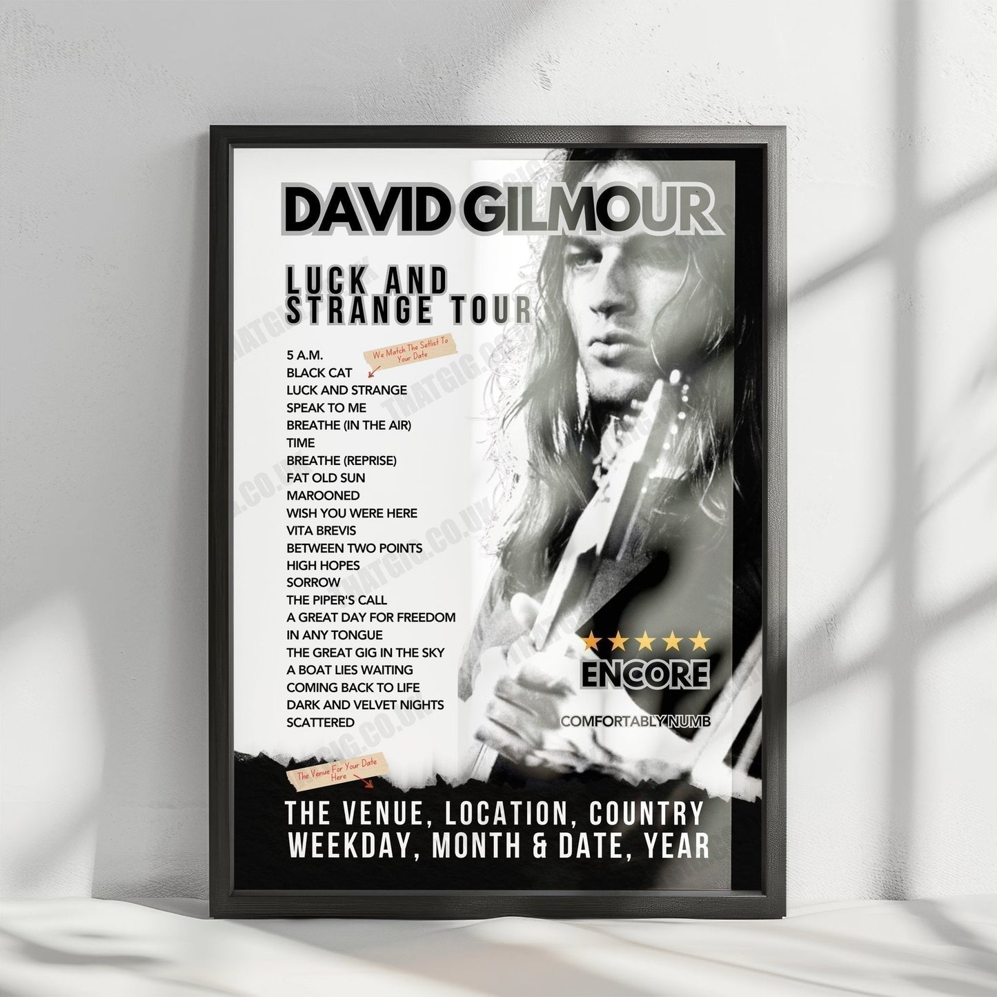 David Gilmour Setlist Poster - Circo Massimo, Rome, Italy - October 3rd, 2024