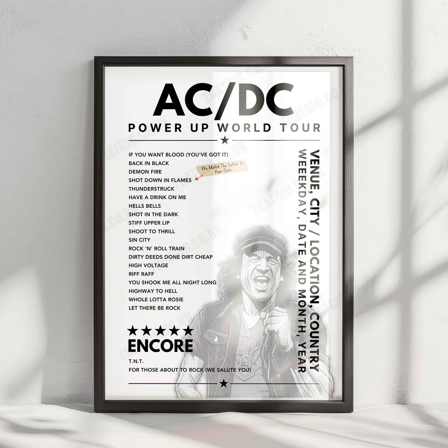 AC/DC Setlist Poster - Flugplatz Wels, Wels - May 22nd, 2010