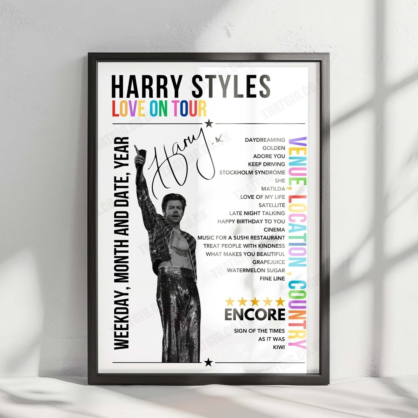 Harry Styles Setlist Poster - Wembley Stadium, London - June 17th, 2023